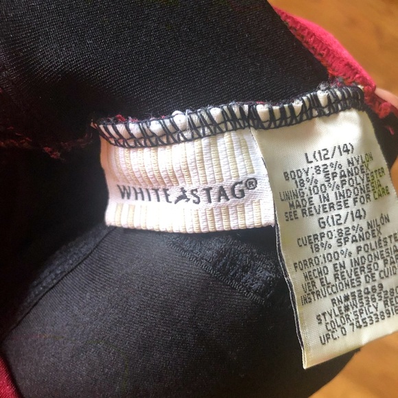 Red One Piece Swimsuit with Plunging Neckline - Picture 9 of 10